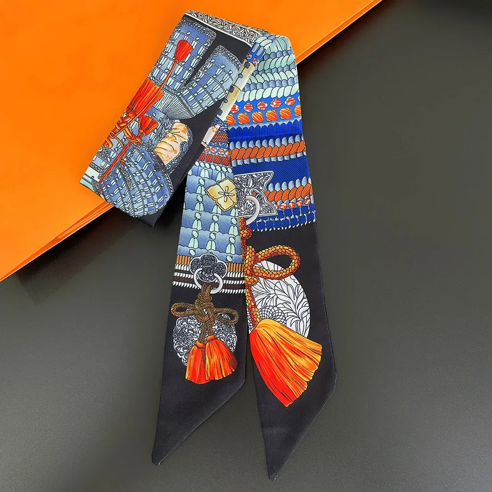 

Armor Tassel Twill Bag Scarves Fashion Handbag Handle Twill Ribbon Neckerchief Scarf Package Band Hair Head Decoration Gift