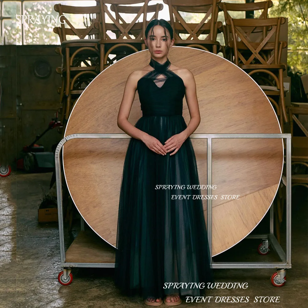 

SPRAYING A-Line Black Wedding Dress Photo Shoot Floor-Length Vestidos De Novias 2024 Detachable shawl Evening Dress