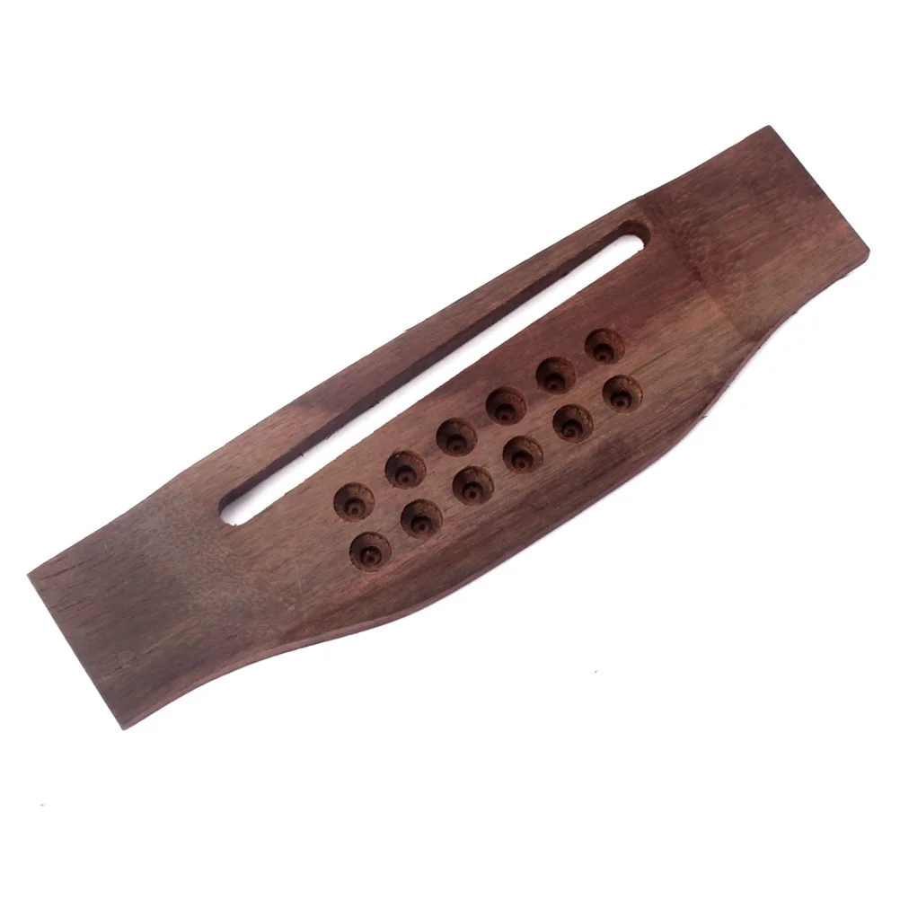 

Rosewood Saddle Thru Slotted 12 String Folk Acoustic Guitar Bridge Replacement Part Precisely Shaped Pre Drilled for Easy Mount