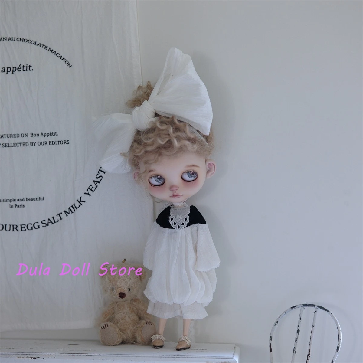 

Dula Doll Clothes Minimalist Japanese-style bow dress set for Blythe Landoudou Landazz Qbaby ob24 ob22 Azone Bjd Doll