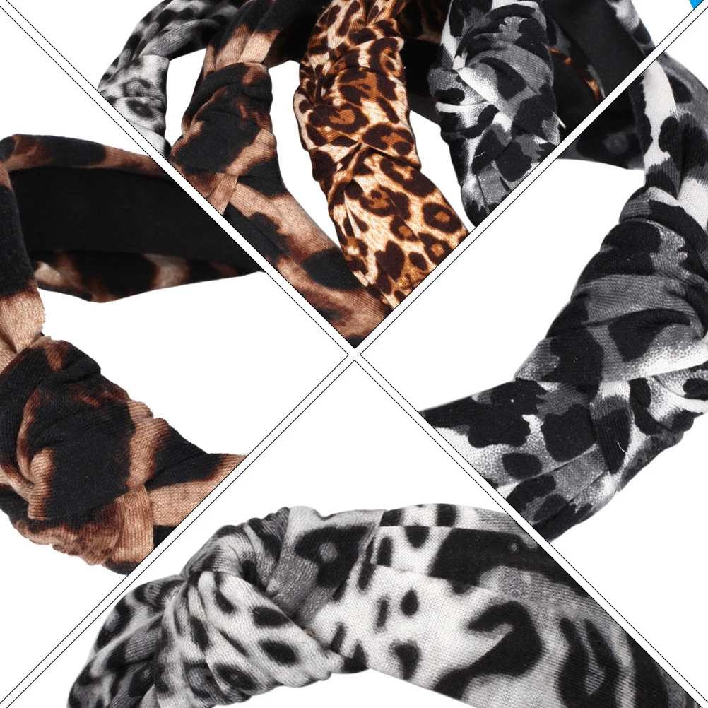 

4Pcs Leopard Headband Unique Eyecatching Headdress for Lady Girl Party Accessories Leopard Hairband Hair Band Fashion Headband