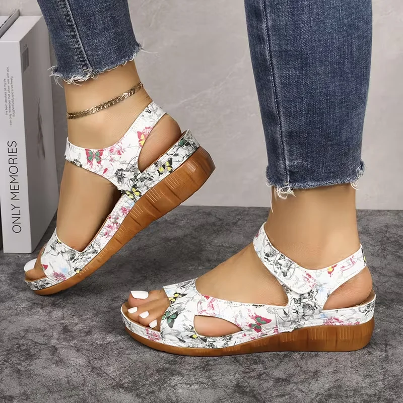 Women Sandals Summer Lightweight Sandals Women Concise Casual Wedges Shoes Woman Outdoor Soft Heeled Sandals Zapatos De Mujer