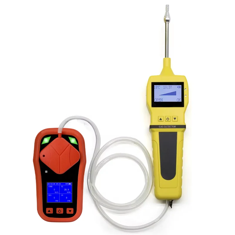 Portable multi-gas detector with external sampling pump CO2 O2 H2S CO