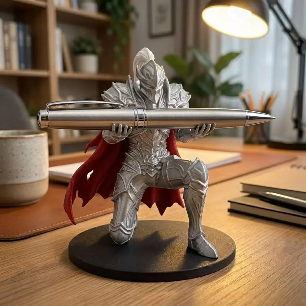 Storage Holder 3D Printed Knight Pen Holder Plastic Multi-functional Creative Pen Stand Unique Stationery Stand Birthday Gift