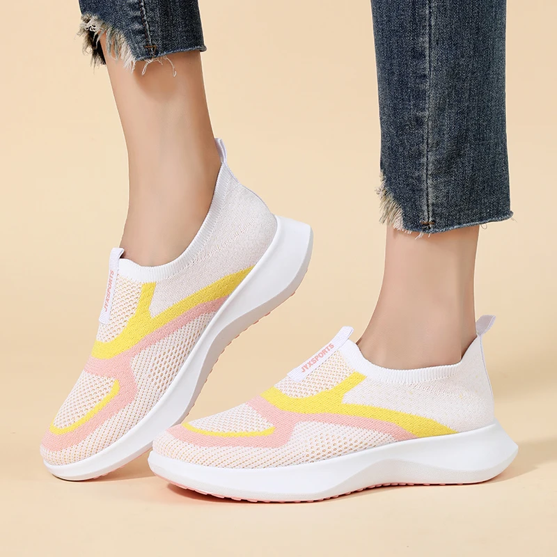 

Ladies Casual Sneakers Lightweight Mesh Running Shoes Slip-On Comfortable Women's Shoes Free Shipping
