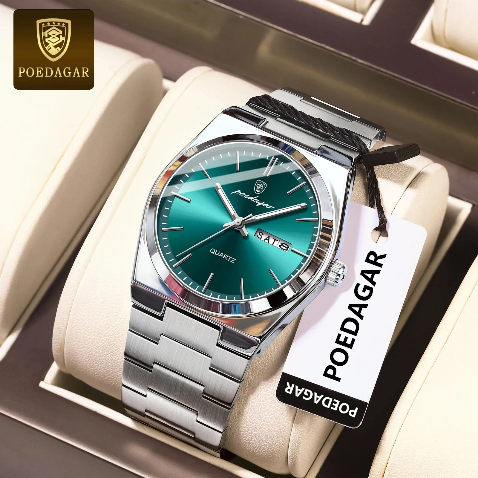 

POEDAGAR лучший бренд класса люкс мужские кварцевые часы оригинальные часы для мужчин водостойкие светящиеся дата неделя наручные часы из нержавеющей стали мужские