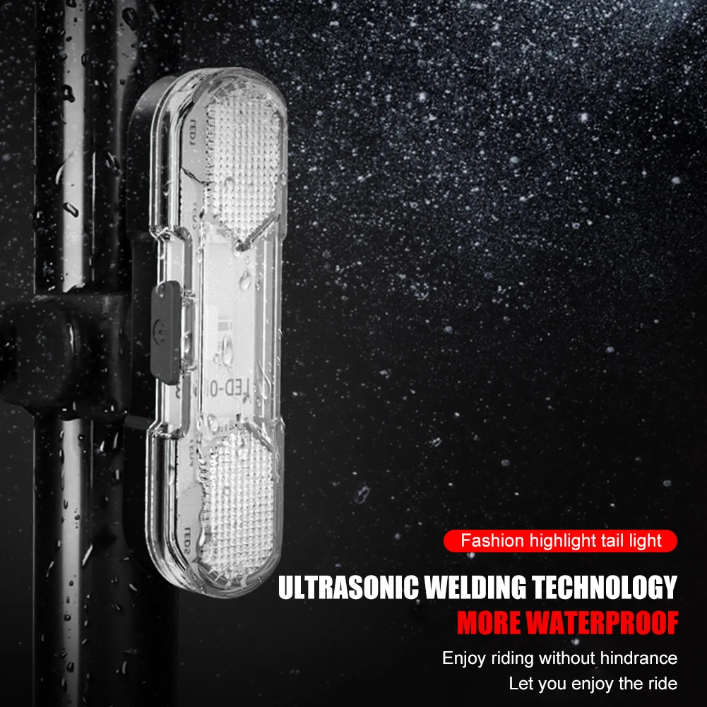 Waterproof LED Bike Tail Light Rechargeable Bicycle Rear Safety Warning Light
