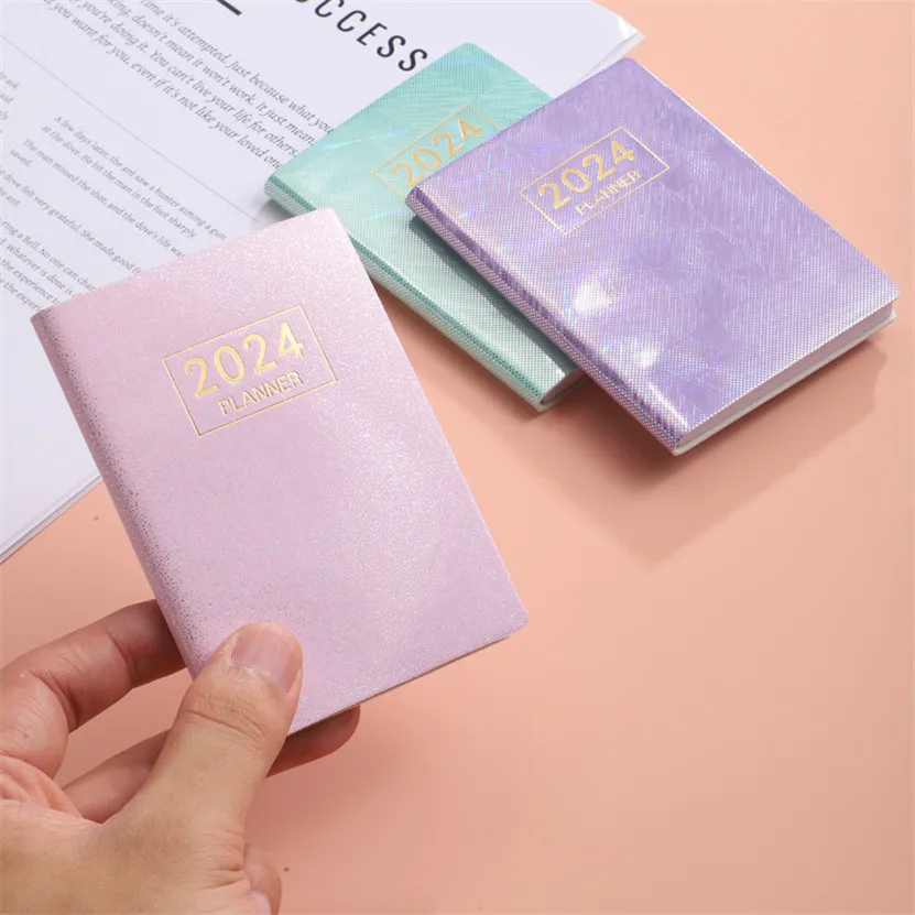 Cuaderno A7 Mini Agenda 2024 2025, Bloc de notas láser, Planificador semanal portátil, Descongelador, Planificador Inteligente