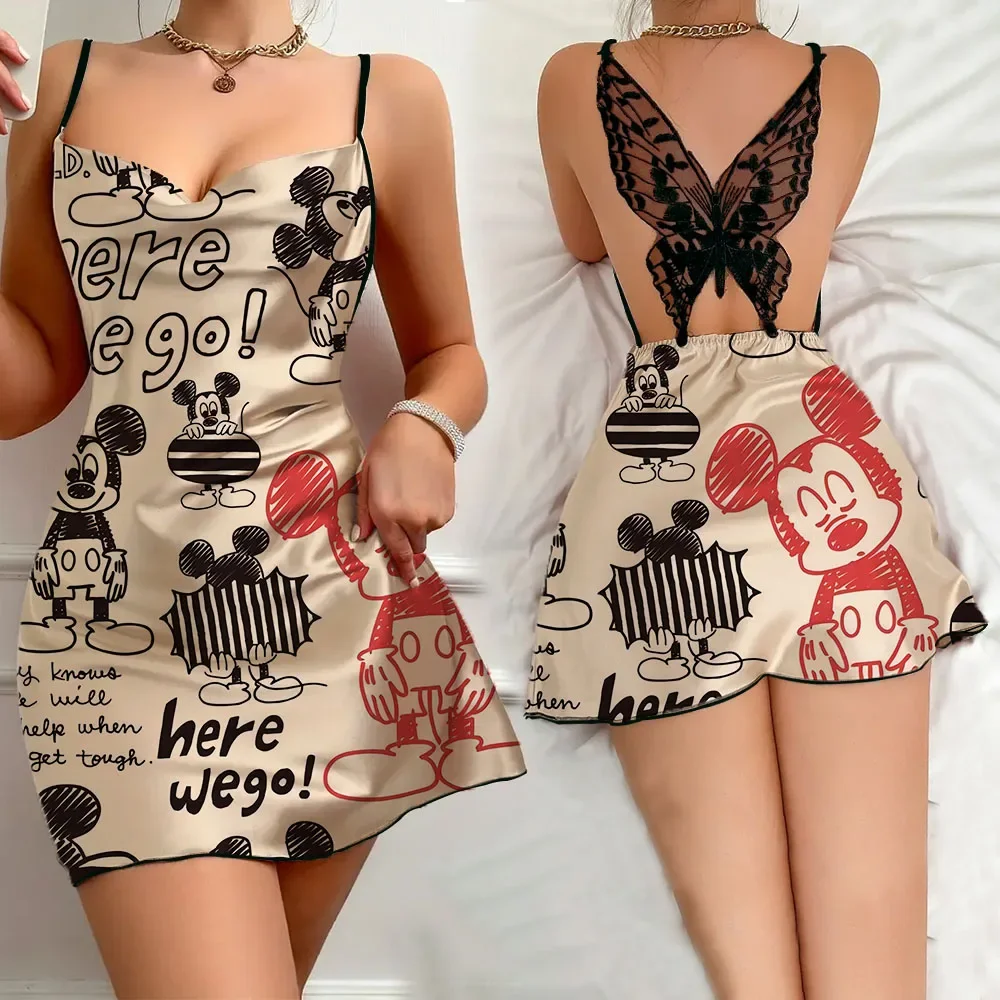 

Sleep Shirts Fancy Nightgown Woman Night Women Lingerie Sexy Woman Nighty for Women Hot Romantic Pijama Mickey Cartoon pattern