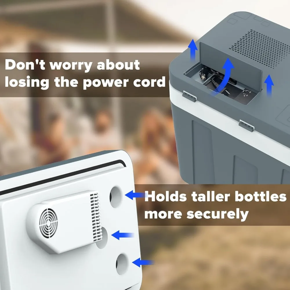 مبرد كهربائي محمول 12 فولت 48 كيو تي/45 لتر مع عجلات ومقبض، مثالي للسفر والتخييم #5