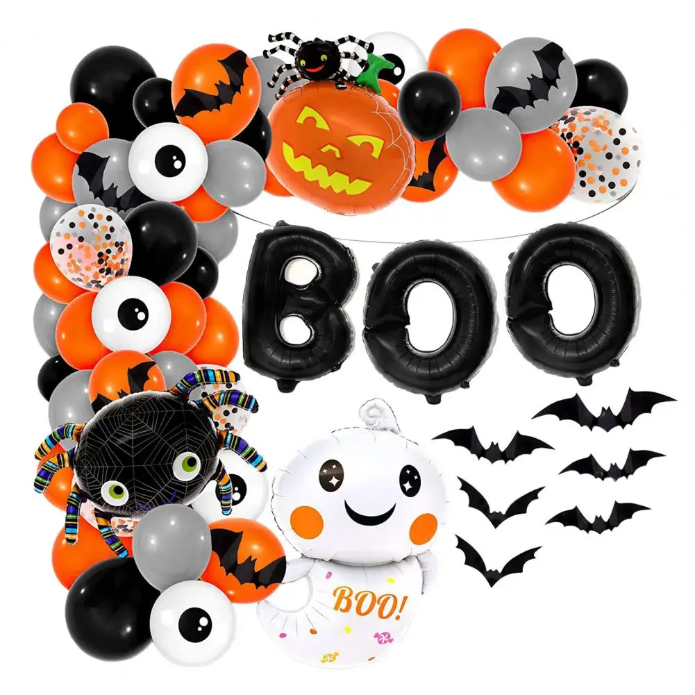 Balloons for Special Occasions Spooky Halloween Balloon Arch Kit with Ghosts Pumpkins Skulls for Boo Birthday Party Decorations