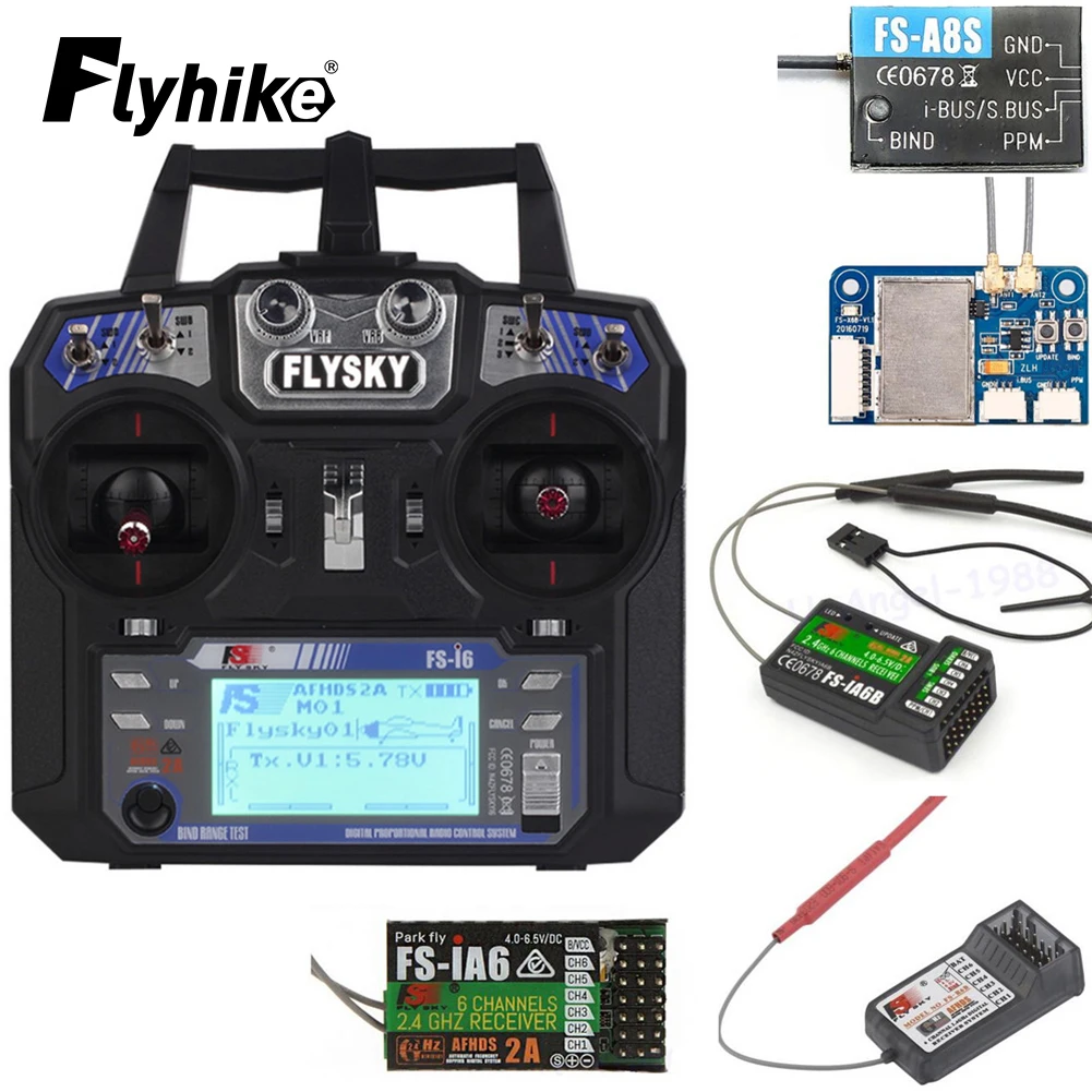 

FlySky FS-i6 2.4G 6CH AFHDS Remote Control With FS-iA6 FS-iA6B Receiver RC Transmitter For Airplane Heli UAV Multicopter Drone