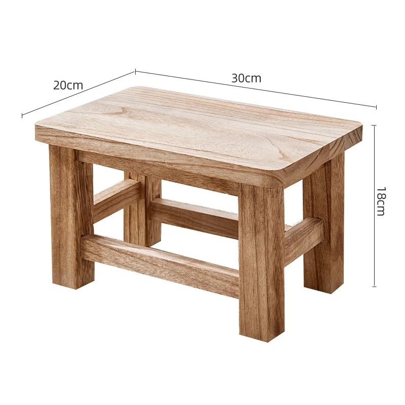 New All-solid Wood Small Stool Household Adult Retro Shoe Changing Stools Children Small Stool Living Room Door Footrest