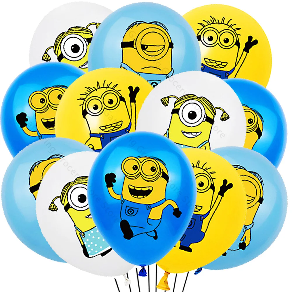 Minions 16Pcs Latex Ballon Children's Birthday Party Decoration Party Accessories Supplies Action Figure Air Globos Baby Shower