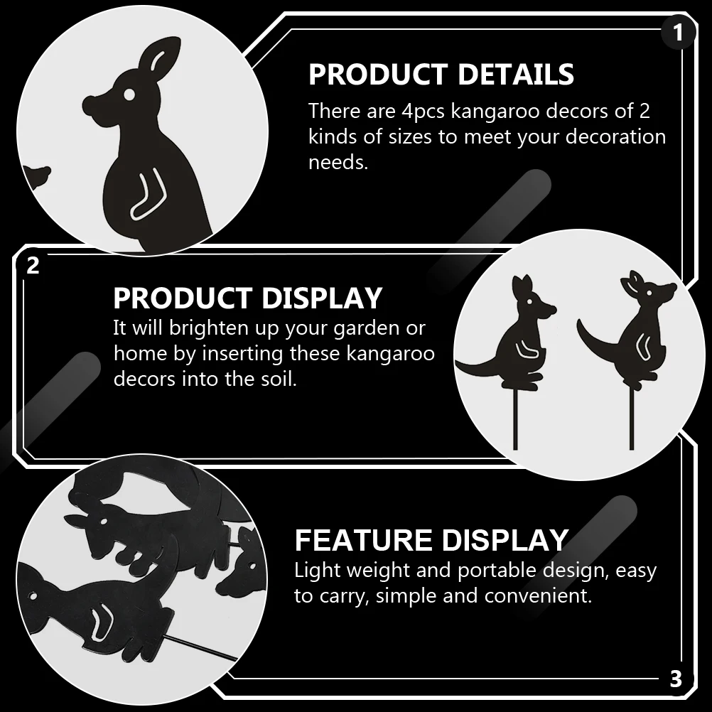 

Kangaroo Garden Crafts Decoration Housewarming Gift Flowerpot Backyard Lawn Sculptures Wrought Iron Ornament Adornments