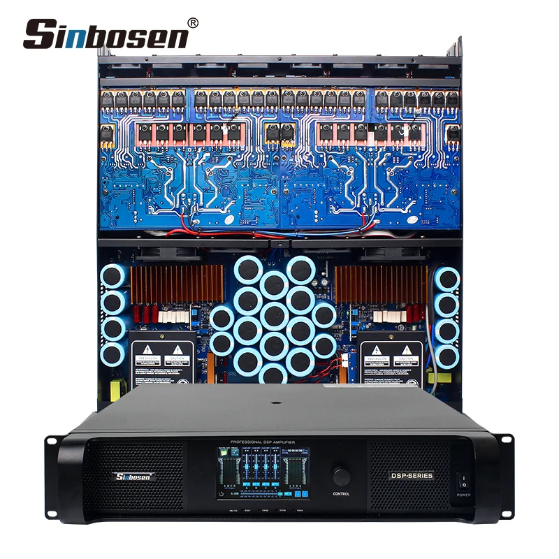 DSP-20Q AES tela sensível ao toque DSP 4 canais classe TD amplificador de potência de comutação