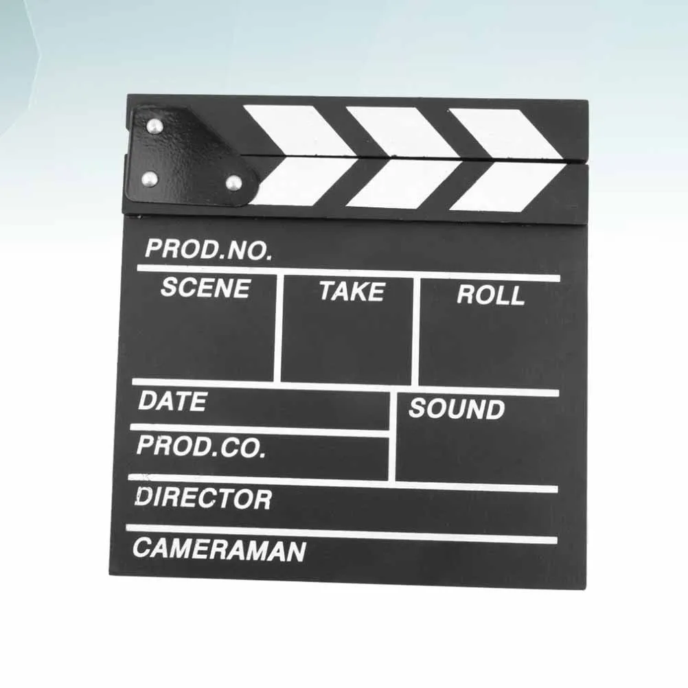 Clapper Board Black Wood Finish Film Clapboard for Movie Making Photo Prop Whiteboard Back for White Balance Kids Role