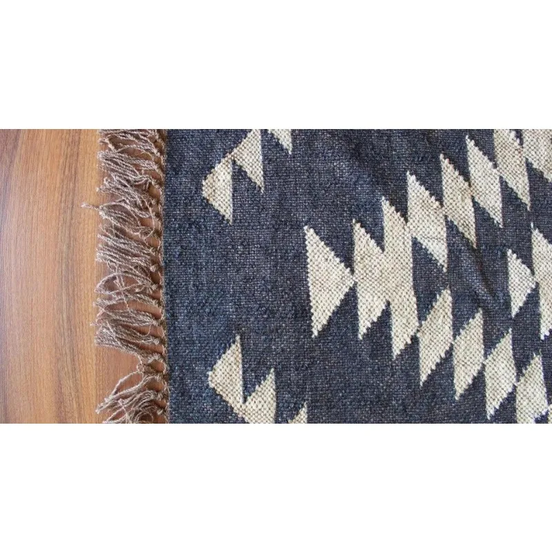 Handwoven Kilim Door Mat Wall Decor Tapestry Indian Accent Navy Blue Rugs