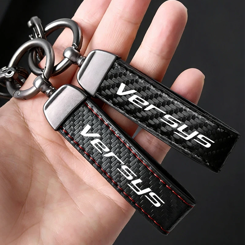 Motorcycle Accessories For Kawasaki Versys 650 1000 X300 2008 - 2019 2020 2021 High-Grade Carbon Fiber Keychain Holder Keyring