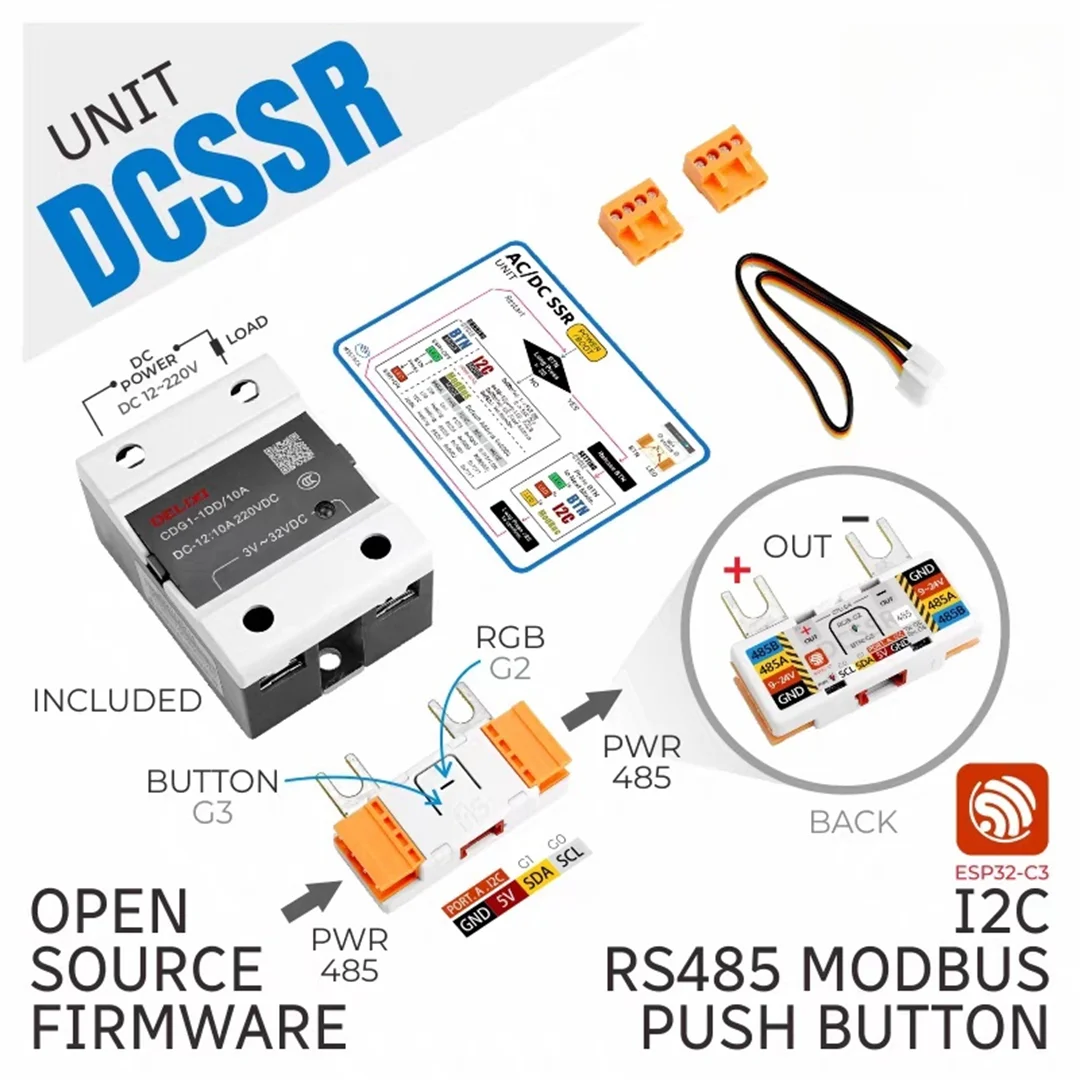 Official M5Stack Unit DCSSR single-phase solid-state relay DC control DC Modbus networking