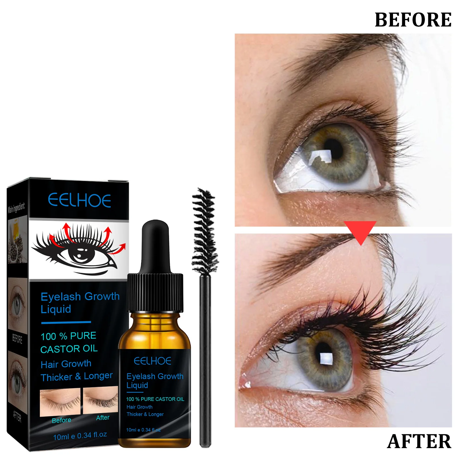 Fast Eyelash Growth Serum Longer Fuller Thicker Lashes Eyelashes Growing Eyebrow Enhancer Essence Liquid Eye Care Products 10ml