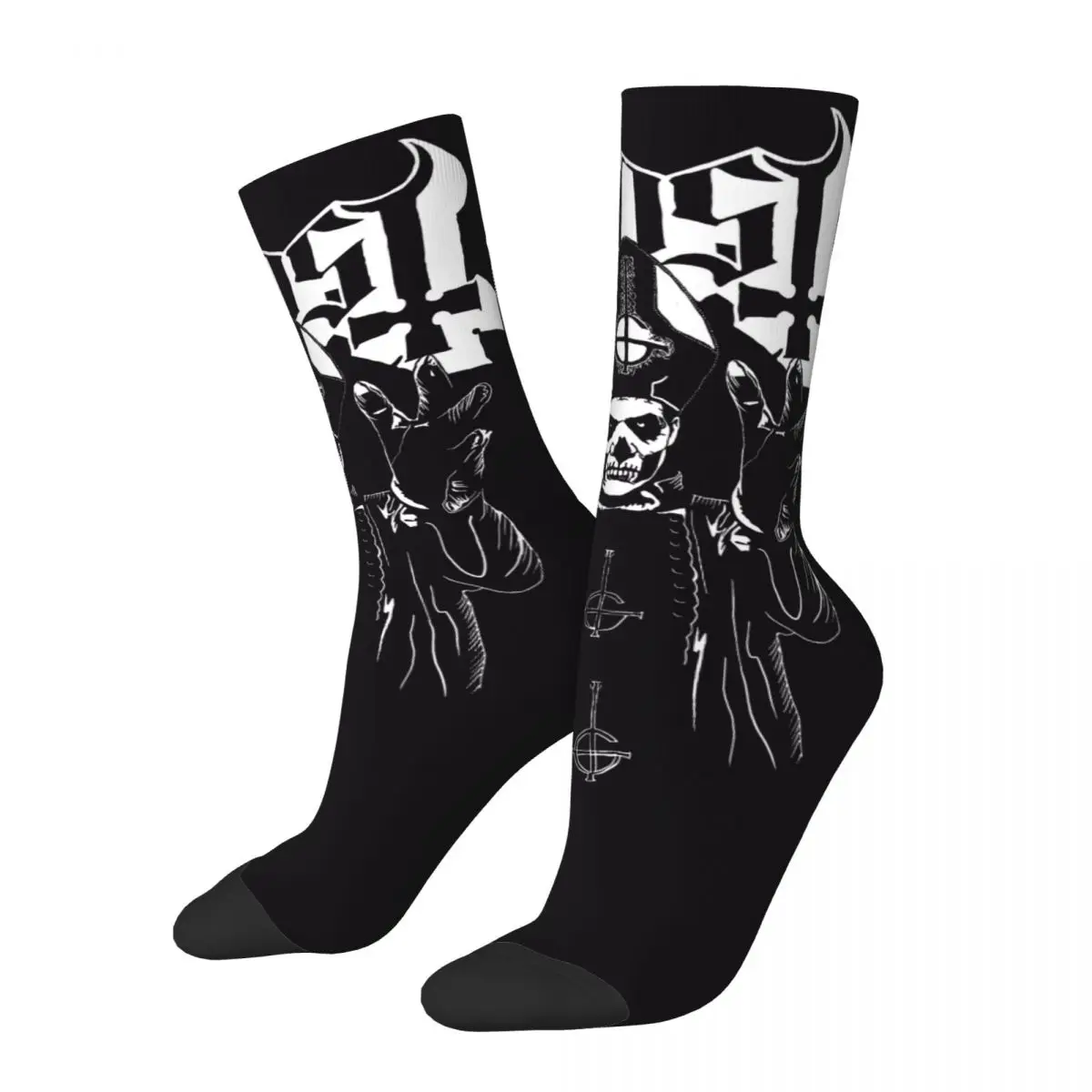 Ghost Rock Music Band Socks Horror Skull Harajuku Stockings Adults Men Quality Running Socks Spring Design Anti Sweat Socks