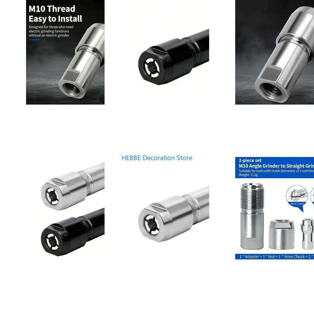 B0KC Grinder To Straight Grinder Conversion Chucks Adapter For Cutting Grinding Polishing for 3-6.35Mm Shaft Tool