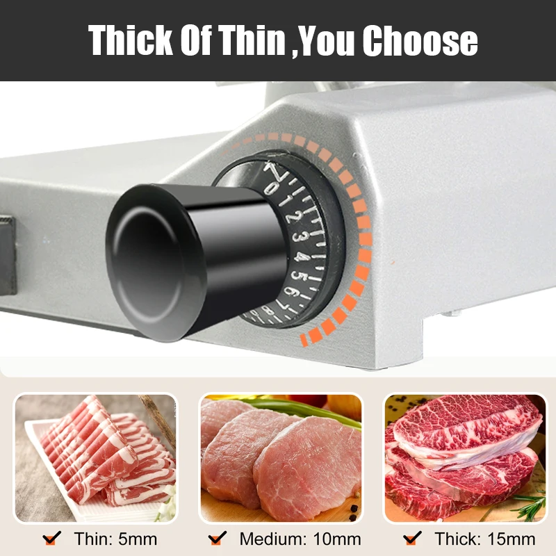 For VEVOR Electric Meat Slicer 8.66in Carbon Steel Blade 120W 1200RPM 230V/50HZ -110V/60HZ New Condition Fast Shipping