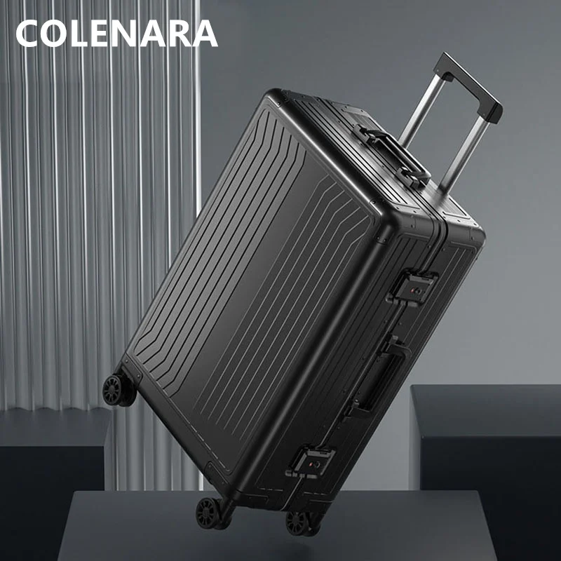 COLENARA The New Suitcase All Aluminum Magnesium Alloy Business Trolley Case 20 Inch Boarding 24 \