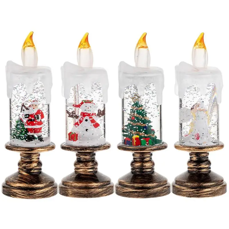 

Flameless Led Candle Creative Wishing Led Tea Light Snow Globe Candle Light Christmas Decor Candle Light Home Decor