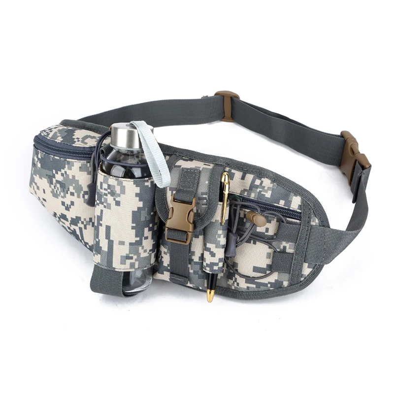 

Outdoor Fanny Pack Waist Bag Pack Hip Bum EDC Bag with Adjustable Strap and Water Bottle Holder for Camping Hiking Hunting