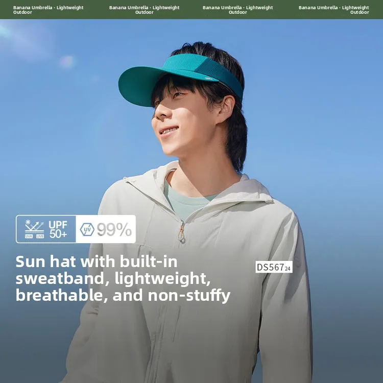 Bananain DS567 Men's Running Hat Ultra-light Breathable UV Protection Sun Hat Empty Top Sporty Casual All-Season Nylon Cap