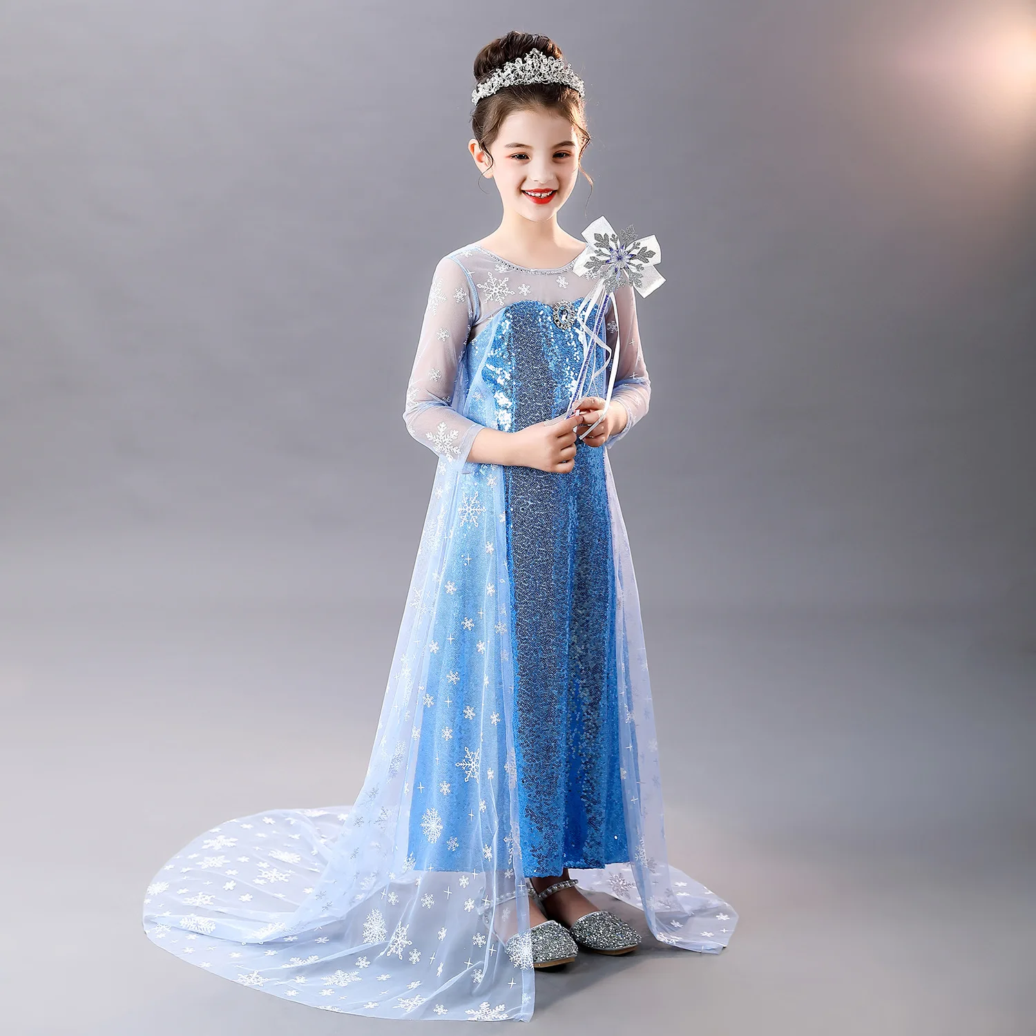 Itibanfuku Toddler Little Girls Movie Princess Frozen Elsa Birthday Party Cosplay Halloween Fancy Dress