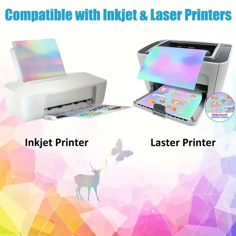 Adesivo stampabile a getto d'inchiostro impermeabile Carta laser con motivo a diamante autoadesivo per stampante a getto d'inchiostro Etichetta fai da te Decalcomania Scrapbook Craft