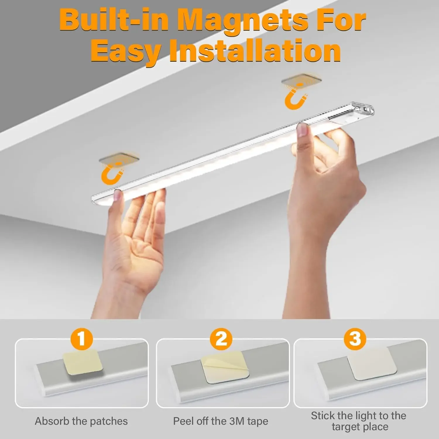 Wireless LED Night Light Motion Sensor USB Rechargeable Strip For Bedroom Kitchen Cabinet Lamp Remote Control Lighting