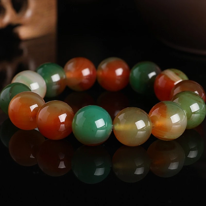 

Yunnan Natural Peacock Agate Bracelet, Female Lucky Bracelet, Ethnic Style, Men's Jewelry