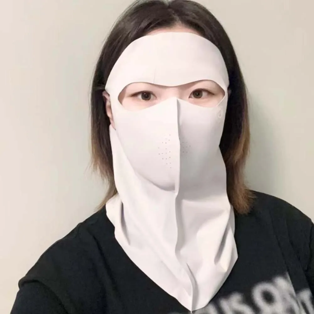 

Traceless UPF50+ Sunscreen Mask Breathable Elastic UV Protection Mask Polyester Neck Shawl Ice Silk Face Clothing School