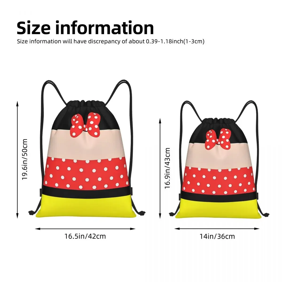 Mickey Cartoon Mini Mouse Drawstring Backpack Sports Gym Sackpack String Bags for Exercise