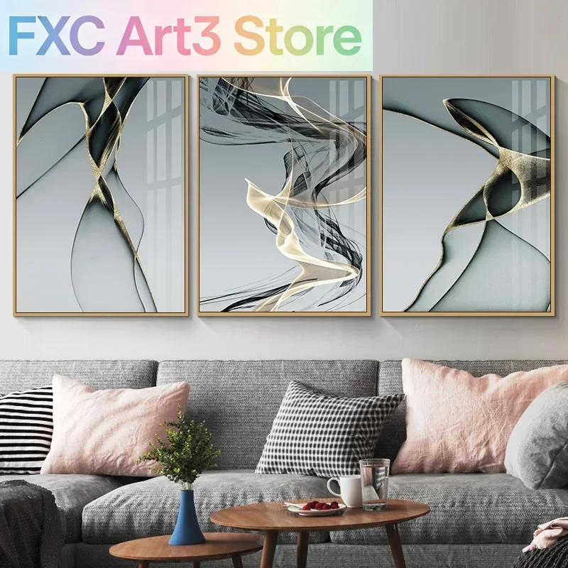 1pc frameless Abstract Nordic Art Posters Modern Simple Lines Canvas Painting Print Wall Decorative Picture for Living Room Bedr