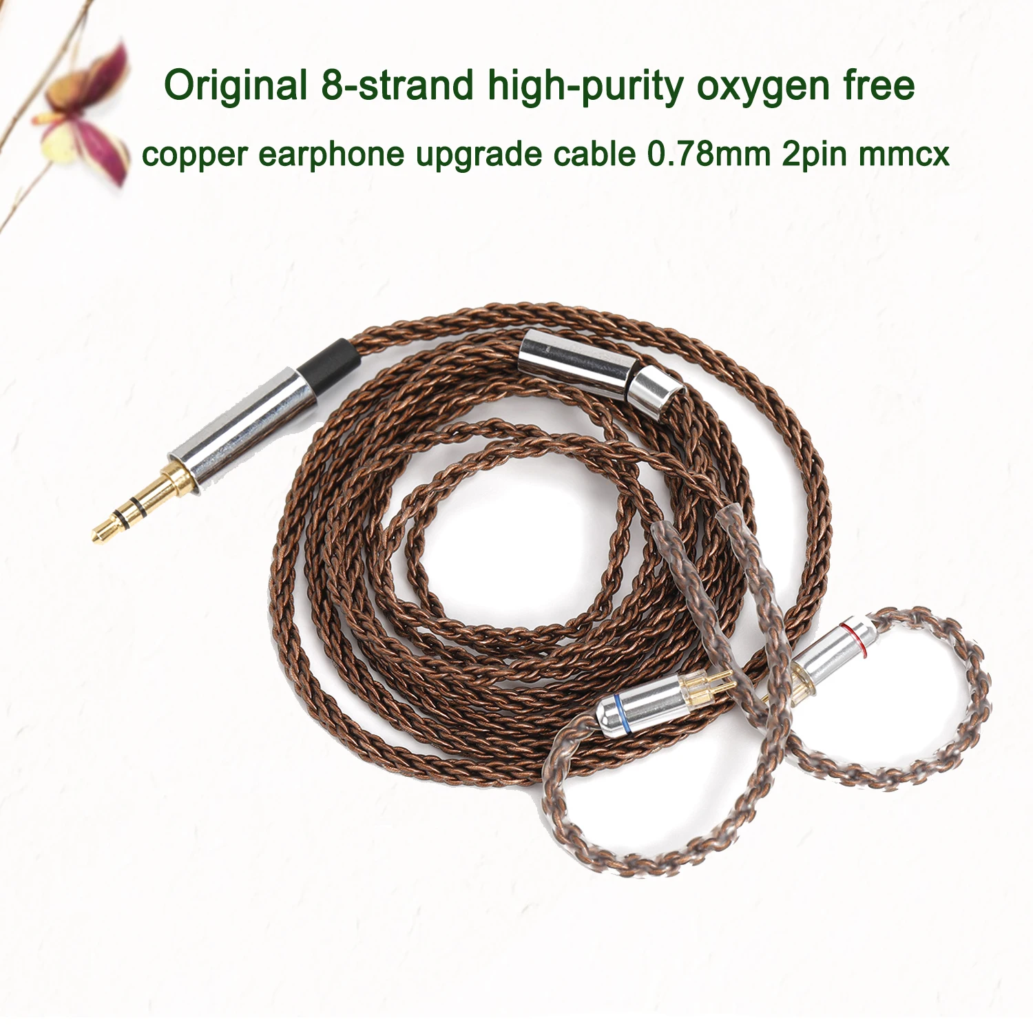 Big brand original 8-strand high-purity oxygen free copper earphone upgrade cable 0.78mm 2pin mmcx