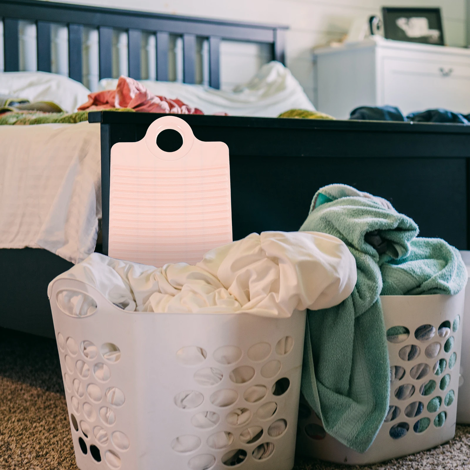 

Plastic Washing Board Non-Slip Durable Home Laundry Scrubbing Board For s Clothes Underwear Water Saving Portable