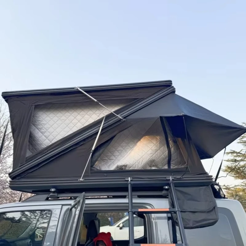 

DrunkenXp 132cm Width Z Shape Aluminum Shell FULL LED Lights 320G Canvas PU Coating Fabric Camping Car Roof Top Tent