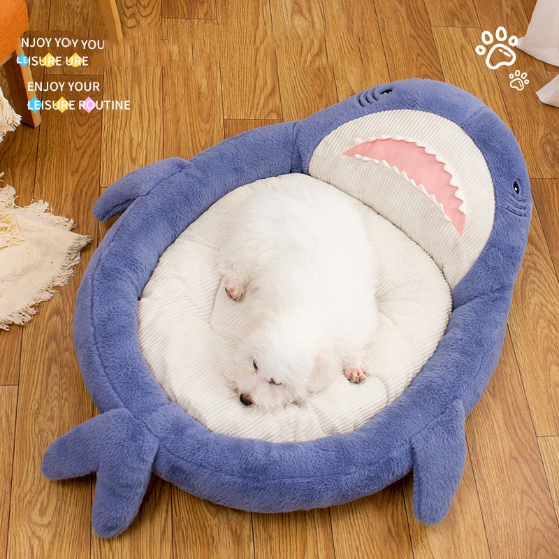 Shark Shape Cat Bed Dog Pet Bed Kennel Winter Warm Small Dog Kennel Sleeping Removed Washed Soft Puppy Cushion Cat Supplies