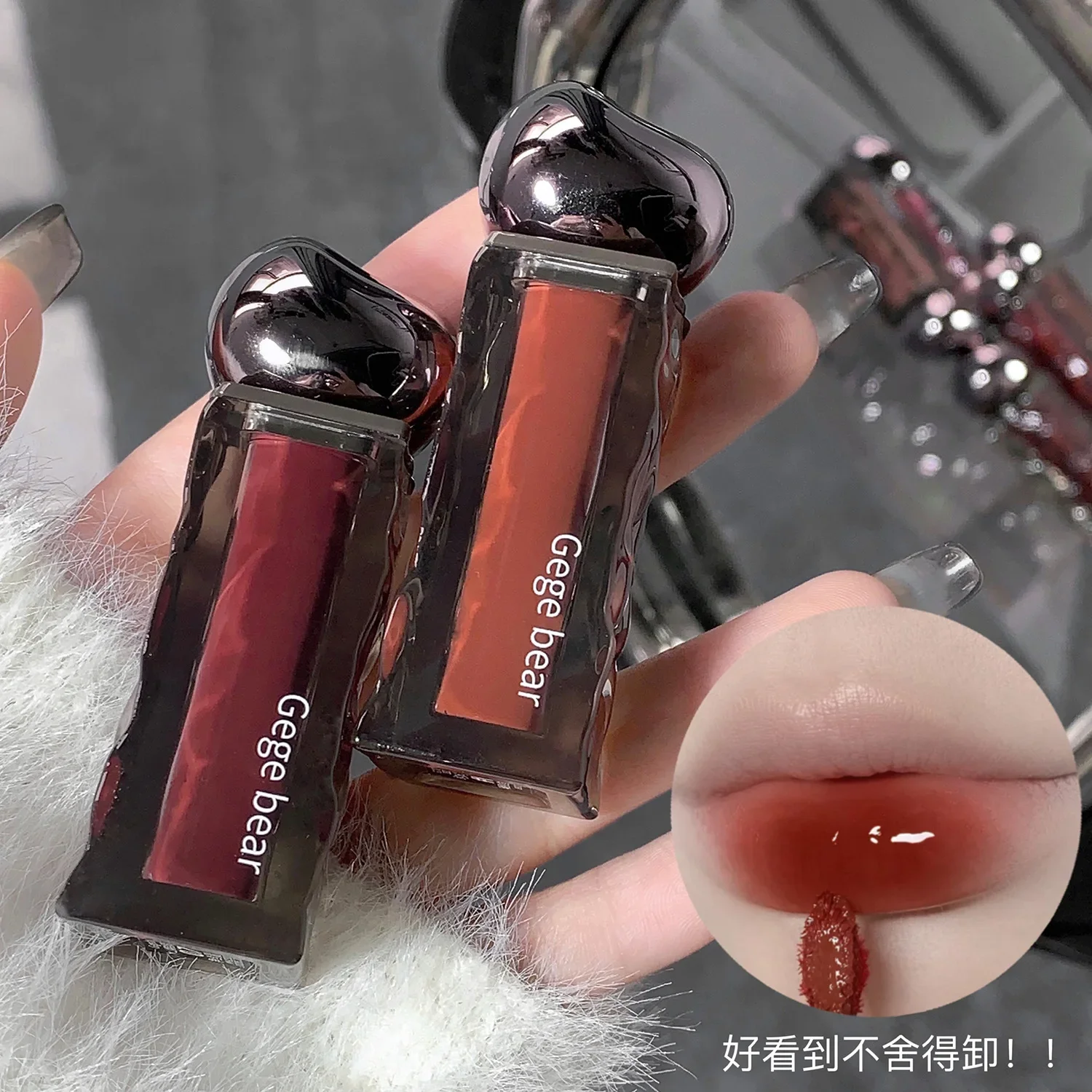 Glacier Lava Lip Stain Gegebear Makeup Watery Mirror Lightweight Lip Stain Dewy Lightweight Makeups Lipstick Cosmetics Wholesale