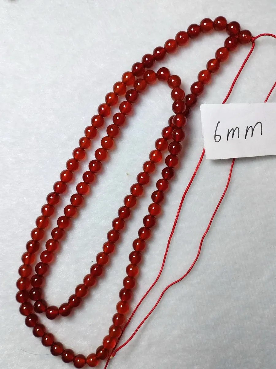

Asian 100% Natural 6mm Agate Gem Tibet Buddhist 108 Prayer Red Beads Mala Necklace