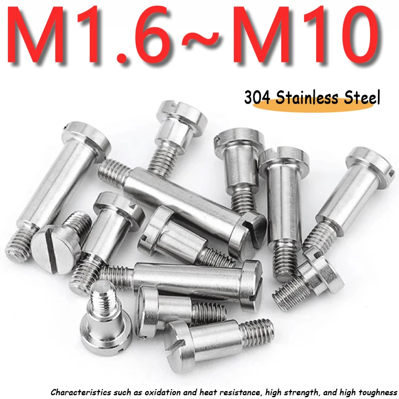 1~30pcs Slotted One-word Slot Positioning Shoulder Step Screws M1.6 M2 M2.5 M3 M4 M5 M6 M8 M10 304 Stainless Steel Bearing Bolts