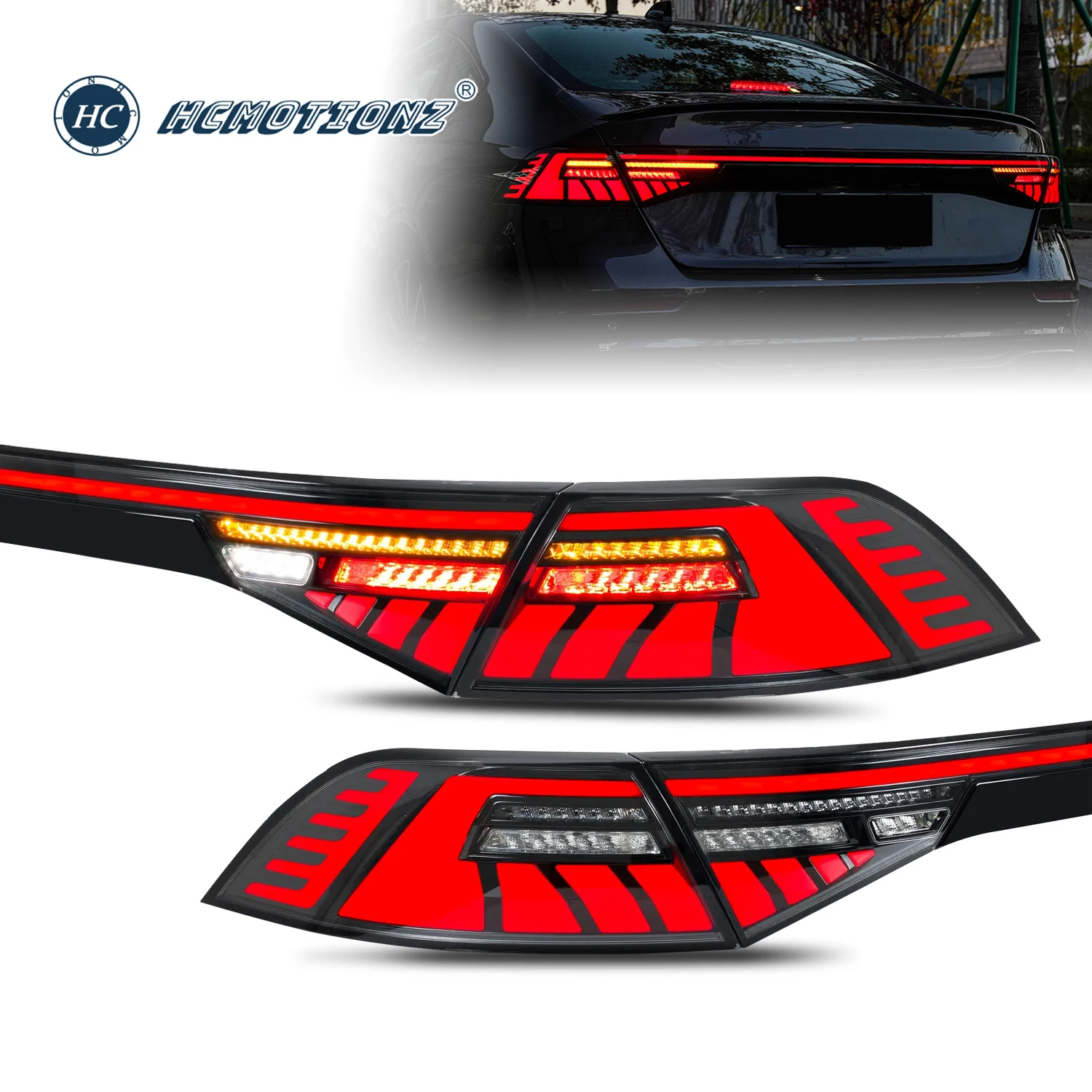 HCMOTIONZ LED Taillights for Honda Accord 11th Gen 2023 2024  with Trunk Lights Car Rear Back Lamps Assembly DRL Animation