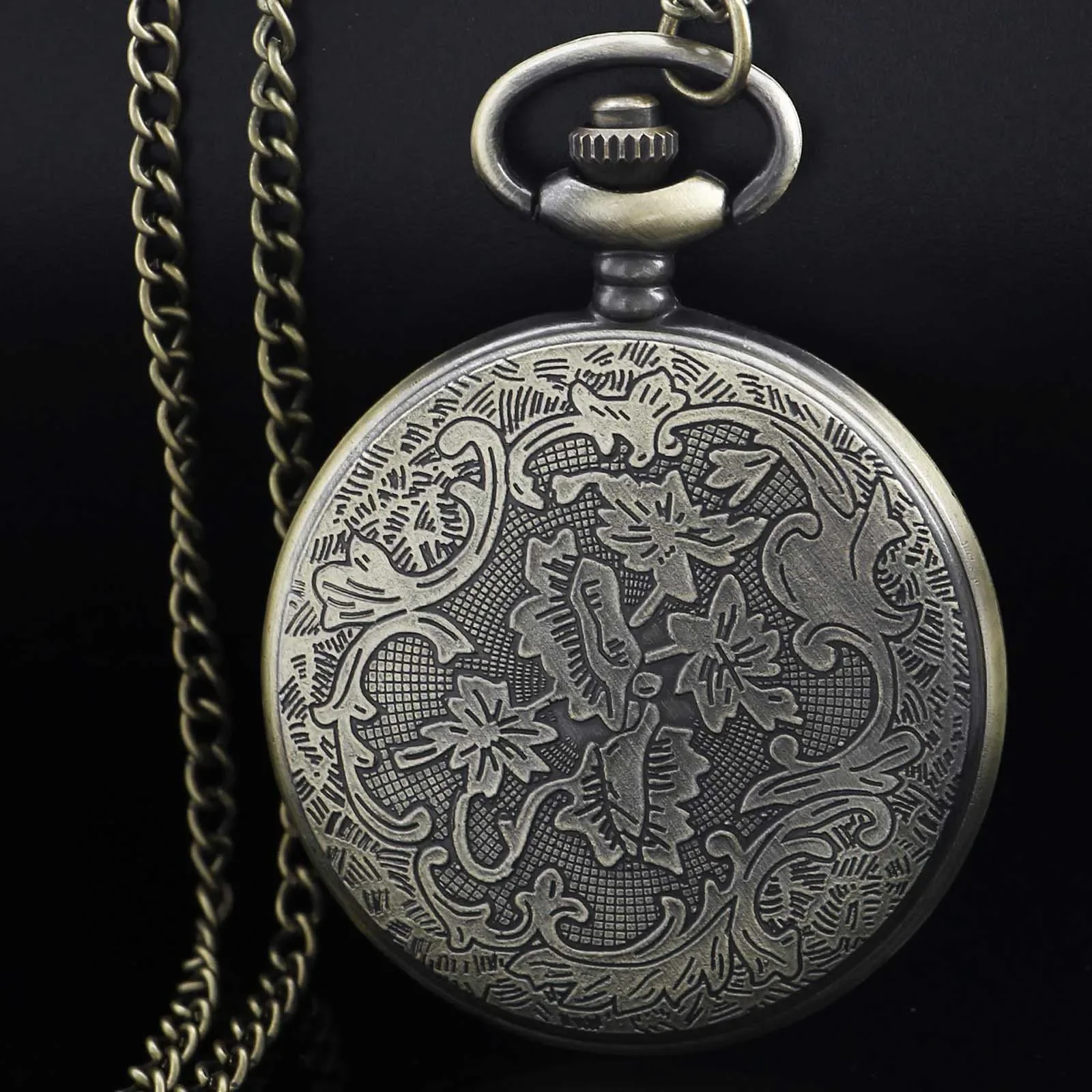 Steampunk النحاس خمر الجوف والعتاد ريترو كوارتز ساعة الجيب رجل خمر قلادة جيب فوب ساعة هدية رائعة