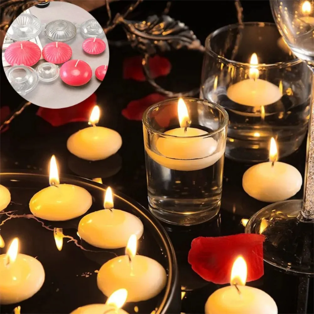 Multi Style Stripe Circular Acrylic Candle Mold DIY Round Geometry Float Candle Making Home Party Decor Candlelight Dinner Gifts