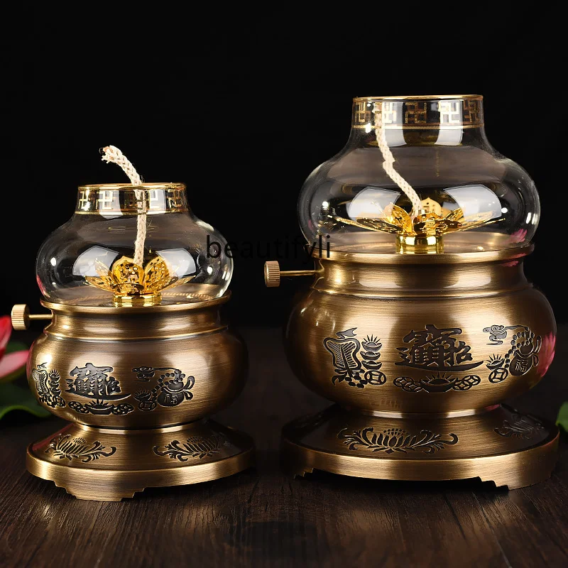 Buddha Worshiping Lamp Butter Lamp Holder Lantern Candlestick Lamp for Buddha Worship Items for Buddha Worship